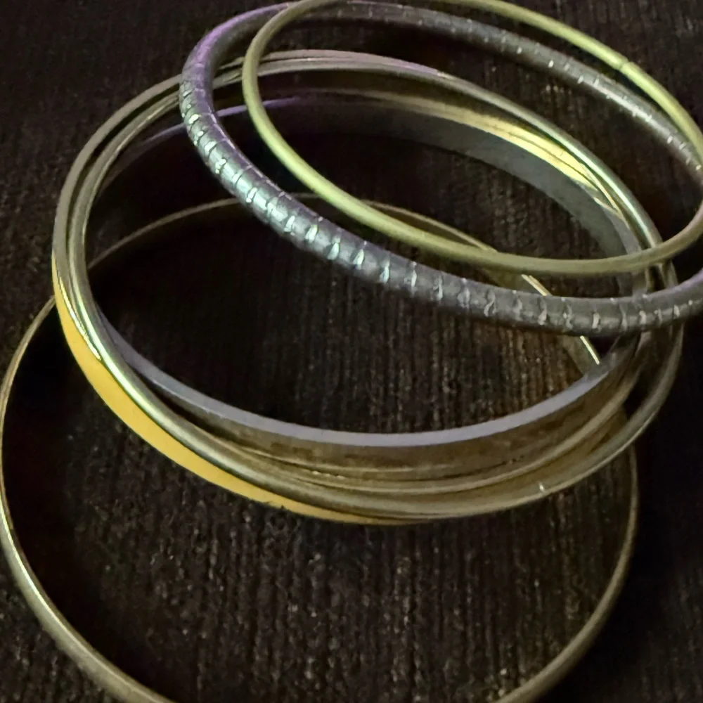 Elegant Silver and Gold Bangle Set